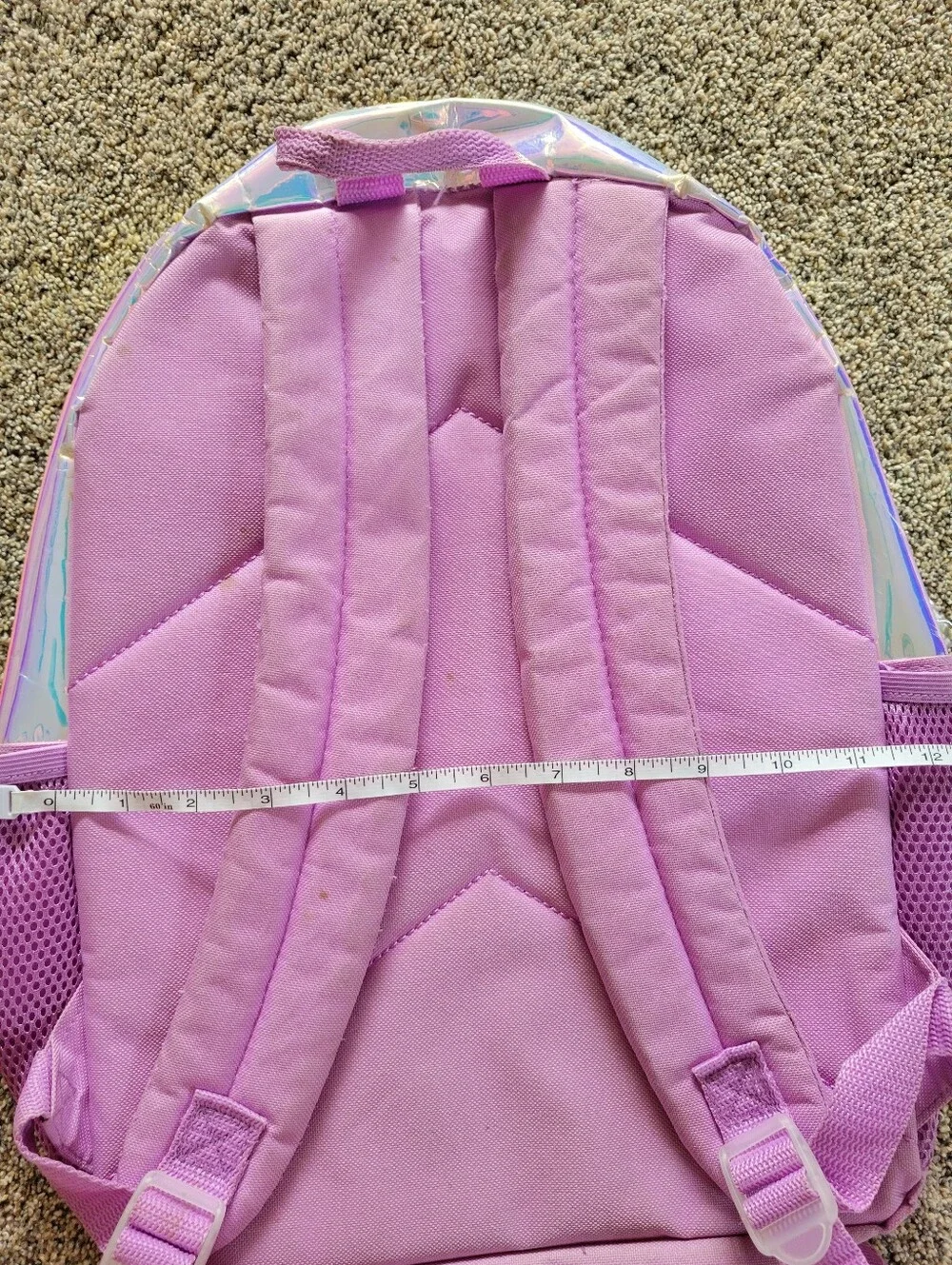 Girls Iridescent Rainbow Glitter Backpack